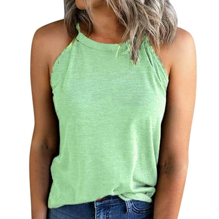 GWAABD Women S Sleeveless Tank Square Neck Women S Aztec Solid Slim Top Shirts Fit O Neck Halter T-Shirt Top Vests Tank Sleeveless Shirt Elegant Top
