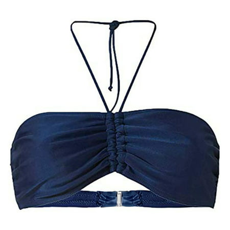 CLZOUD Womens Bkini Set Dark Blue Scuba Women S Summer Mix & Match Plain Bikini Bandeau Top Swimwear Beachwear L