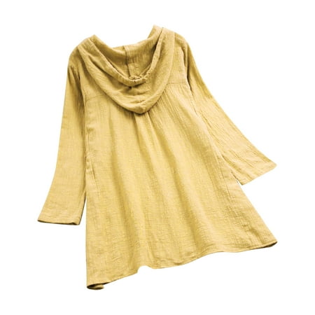 CLZOUD Womens Casual Shirts Yellow Polyester Women Loose Ruffle Sollar Plaid Short Shirt Casual Lady Pullover Top Blouse Xxxl