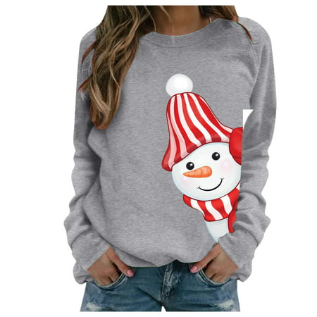 GWAABD Zipper Sweaters for Women Women S Top Long Sleeve Sweatshirt Printed Casual Pullover