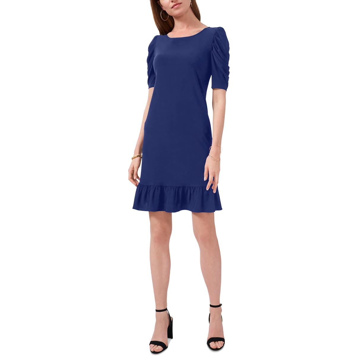 MSK Womens Puff Sleeve Short Flounce Hem Mini Dress BHFO 3619