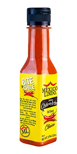 Mexico Lindo Chile De Arbol Hot Sauce Ingredients | 12,190 Scoville Level | Classic Flavor | 5 Fl Oz Bottles (Pack of 2) thumbnail