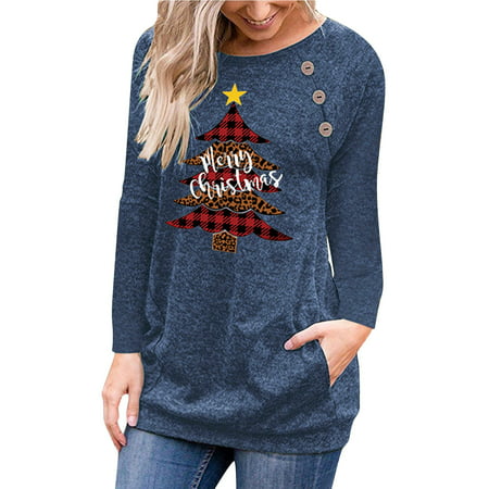 GWAABD Women S Crewneck Sweatshirt Women S Fashion Print O Neck T Shirt Casual Strapless Loose Tee Blouse Tops
