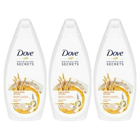 Dove Nourishing Secrets Unisex Indulging Ritual Body Wash with Oat Milk and Honey Scent   16.9 Ounce / 500 Ml - 3pack