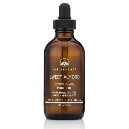 Natures Leaf Sweet Almond Oil  USDA Certified Organic  100% Pure  Cold Pressed  Dry Itchy Skin  Fine Lines & Wrinkles  Crows Feet  Split Ends  Frizzy 