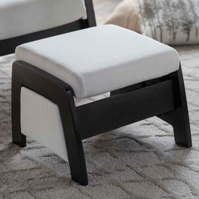 Dutailier California Espresso/ Snow White Urban Ottoman