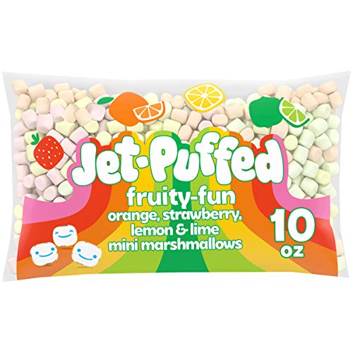 Jet-Puffed Fruity-Fun Marshmallows (Orange, Strawberry, Lemon & Lime Mini Marshmallow, 10 Oz Bag)