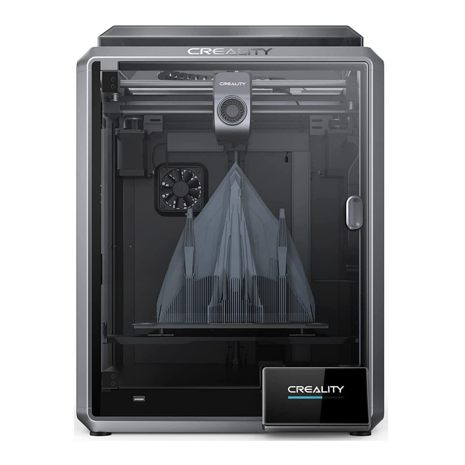 Creality K1 3D Printer Upgrade 600mm/s High-Speed 3D Printer with 4.3  Color Touch Screen  Hands-Free Auto Leveling  Dual Fans Cooler  One Tap Self-Te