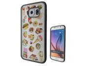 Samsung Galaxy S6  Gel Silicone Case All Edges Protection Cover C0275 - Collage Food Ice Cream Cupcake Doughnut Mcaroon Waffle Peanut Butter