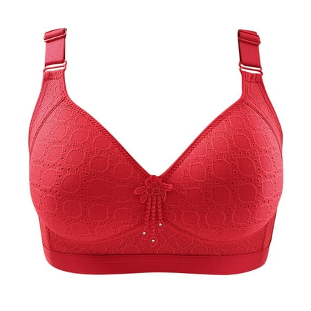 Bigersell Seamless Bra Women Comfortable Breathable Bra Underwear No Underwire Women S Plus Size Female Bra  Style 9598  Red 36B