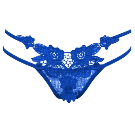 Dmqupv Women S Novelty Underwear Lace Underwear for Women Breathable Bikini Lightweight Barely There Bras for Women 4742 Underpants Blue One Size