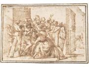 Religious Scene (Job and His Comforters) Poster Print by Attributed to Francesco Allegrini (Italian  Cantiano 1615/20 �after 1679 Gubbio ) (18 X 24)