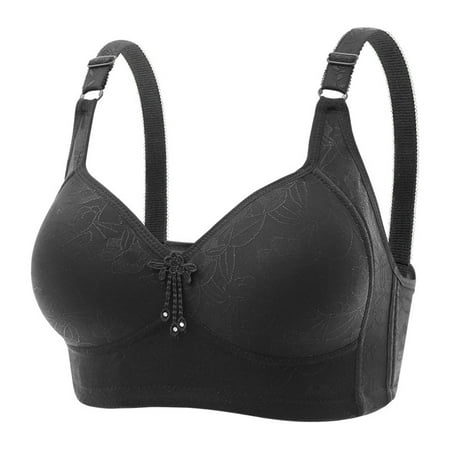 Bigersell Backless Strapless Bra Women Thin Adjustment Chest Shape Bra Underwear No Underwire Short Size Padded Sports Bra for Female  Style 10277  Bl