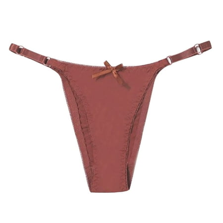 Barely There Bras for Women 4742 Women Panties Thin Thin Strap Low Waist Panties Simple Seamless Thong Juniors Underwear Briefs