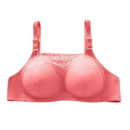 Bigersell Athletic Sports Bra Women Fashion Wire Free Comfortable Push up Hollow Out Bra Underwear Regular Size Lace Push-up Bra  Style 4964  38B
