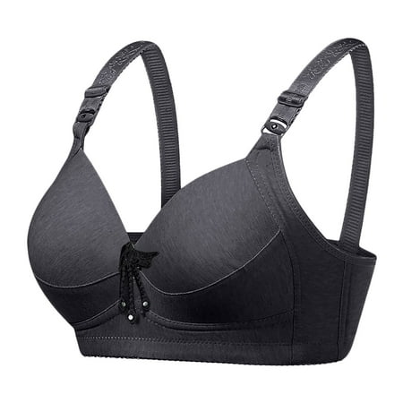 Bigersell Girls Bra Women Bra Wire Free Underwear 1 Piece Bra Everyday Underwear Bras Women Size Padded Bra  Style 6249  Dark Gray 40C