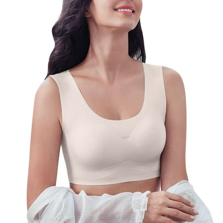 GWAABD Bra Women Comfortable Women S Beauty Back Seamless Underwear No Steel Ring Sports Gather Vest Large Size Thin Shockproof Sleep Bra