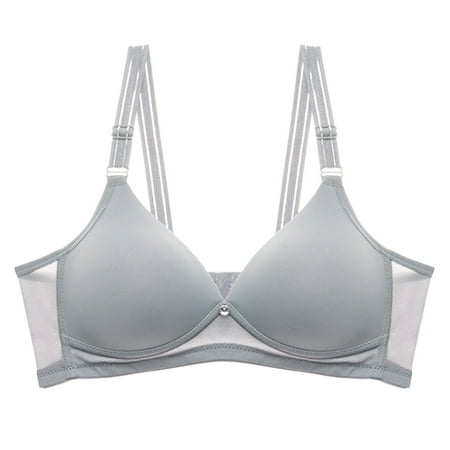 CLZOUD Comfort Bras for Women Light Blue Women S Thin Bra with No Steel Ring Small Chest Large Size Gathered Comfortable and Bra 42