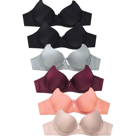 Mamia Womens Basic Plain Bras Packs of 6 - Various Styles  36C  #4081