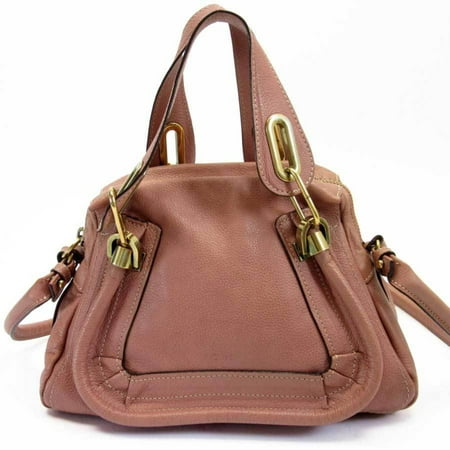 Pre-Owned Chloé Chloe Handbag Mercy Pink Gold Leather Ladies 2723 (Good)