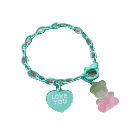 Thick Chain Resin Gummy Bear Charms Wish Bracelets Summer Beach Anklet Gift