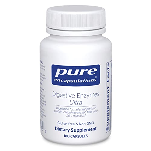 Pure Encapsulations Digestive Enzymes Ultra - Vegetarian Digestive Enzyme Supplement to Support Protein, Carb, Fiber, and Dairy Digestion* - 180 Capsu