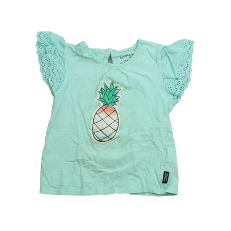Pre-owned Buffalo David Bitton Girls Blue | Pineapple Short Sleeve Shirt Size: 6 Years