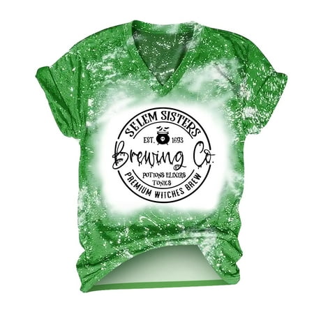 GWAABD Thermal Top for Women Funny Y Print Shirt for Women Tshirt Short Sleeve Tees Tops
