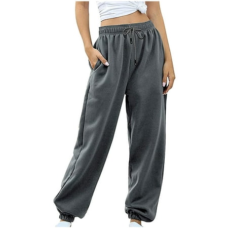 GWAABD Women Pants Women S Bottom Sweatpants Joggers Pants Workout High Waisted Yoga Pant with Pockets