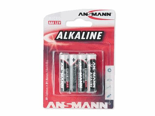 ANSMANN AAA Size Batteries [Pack of 4] Long Lasting Alkaline Disposable AAA Type 1.5V Battery for Cordless Phone Handsets, Toys, Digital Cameras,
