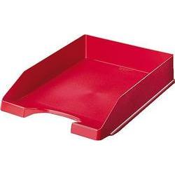 Esselte-Leitz LEITZ Briefablage Plus Standard, A4, Polystyrol, Rot Senkrecht Oder Versetzt Stapelbar, Großer Greifausschnitt, - 5 Stück (5227-00-25)