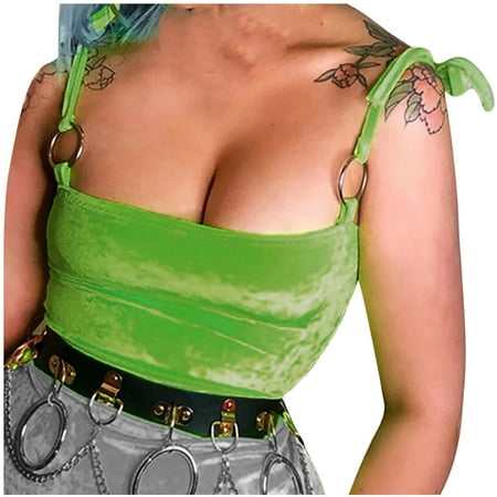 CLZOUD Mid Sleeve Top for Women Workout Green Fashion Women Sleeveless Solid Casual Vest Ladies Short Tank Tops S