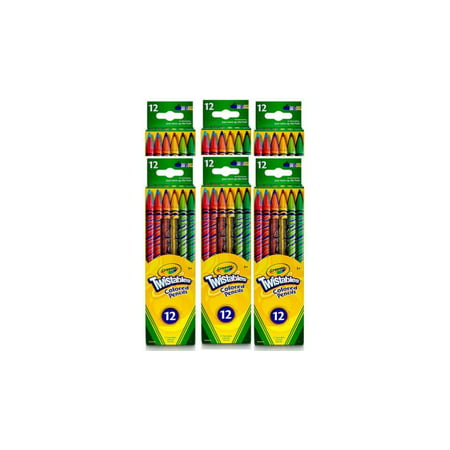 Set of 6 |Crayola Twistables Colored Pencils  12 Ct  School Supplies  Coloring Gifts for Kids  Ages 3 & up
