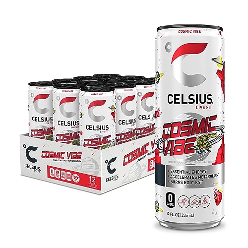CELSIUS Sparkling Cosmic Vibe  Functional Essential Energy Drink 12 Fl Oz Can (Pack of 12)