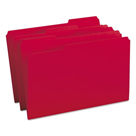 Smead Colored File Folders  1/3-Cut Tabs  Legal Size  Red  100/Box (17743)