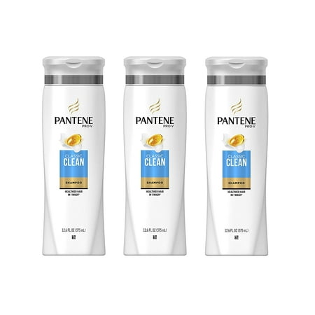 Pantene Pro-V Classic Clean Shampoo  12.6 Fl Oz (Pack of 3) (Packaging May Vary)