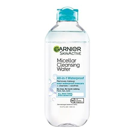Garnier SkinActive Micellar Water for Waterproof Makeup  Facial Cleanser & Makeup Remover  13.5 Fl. Oz  1 Count (Packaging May Vary)