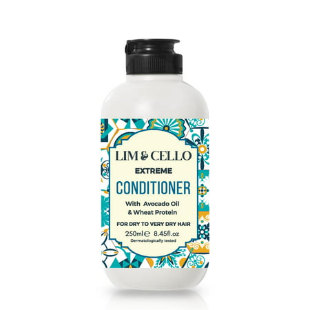 Lim & Cello Extreme Conditioner with Avocado Oil & Wheat Protein  Rich in Fatty Acids and Proteins  Ultra Moisturising Formula for Shiny and Silky Smo
