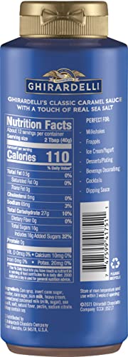 Ghirardelli - Sea Salt Caramel, Chocolate and Caramel Flavored Sauce 16 Oz Bottles (Set of 3) with Ghirardelli Stamped Barista Spoon thumbnail