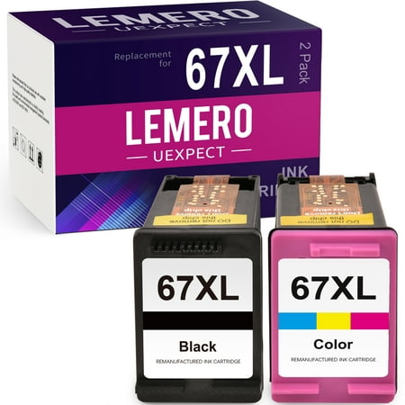 67XL 67 Ink Cartridges for HP 67 XL 67XL for Deskjet 2700 2752 2755 2725 2723 2722 1255 Envy 6055 6075 Envy Pro 6458 6455 6052 Deskjet Plus 4152 4155 