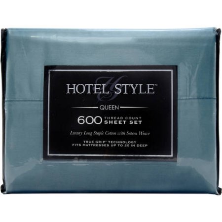 Hotel Style 600-Thread-Count Solid True-Grip Sheet Set