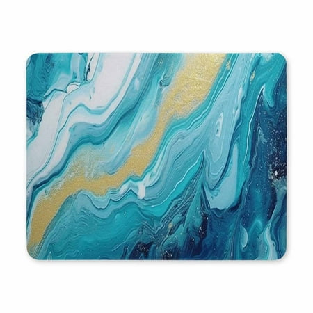 Large Gaming Mouse Pad  Extended XL Mouse Pad  Non-Slip Base Mousepad with Stitched Edge Blue Marble Desk Mat for Keyboard and Mouse  31.5x11.8 Inch