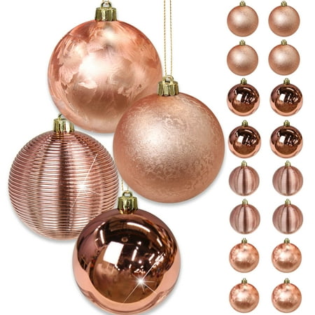 3.15  Christmas Ball Ornaments Rose Gold 16 Pcs Shatterproof Christmas Ornaments Balls Christmas Tre