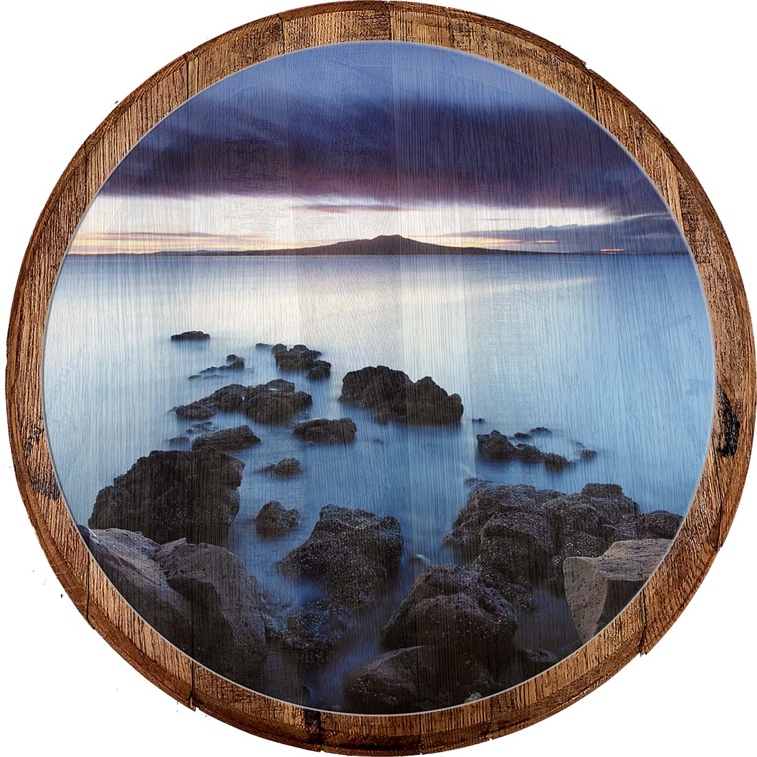 Bar Sign Stone Path Into the Foggy Ocean Water Scenic Sky Bar Wall Decor Wall Art
