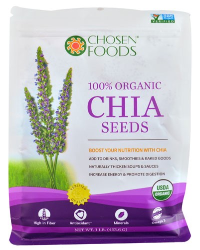 Chosen Foods 100% Organic Chia Seeds - 16 Oz Pack of 2