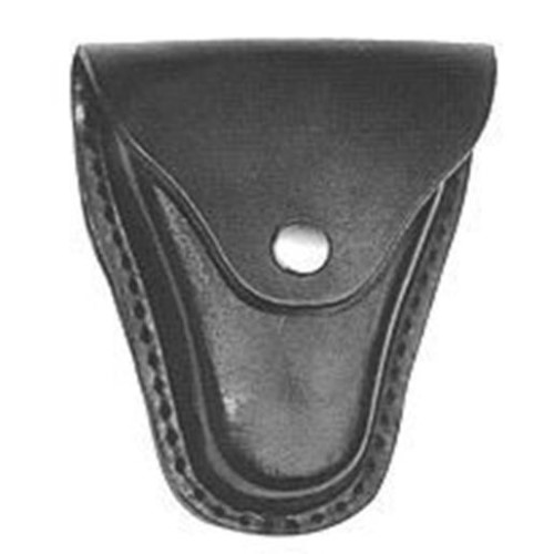 Boston Leather 5513-3-N BW Black S & W Model 1 Closed Slottedback Nickel Cuff Case