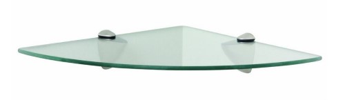 Shelves & Shelf Brackets: Knape & Vogt Other Materials 12 in. X 12 in. Satin Nickel Glass Corner Decorative Shelf Kit KT-0134-1212SN