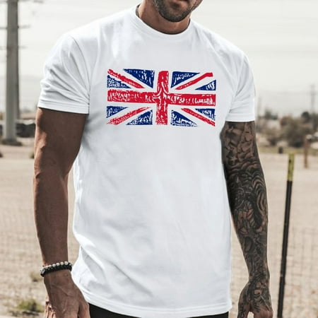 TOWED22 Men T Shirts Mens Graphic T-Shirts Short Sleeve Big and Tall Sport Tees Graphic Design Pattern Print Top White L