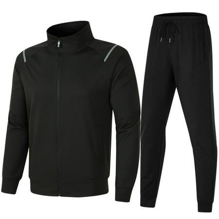 GWAABD Mens Outfits 2 Piece Mens Stand Collar Top Casual Running Casual Suit
