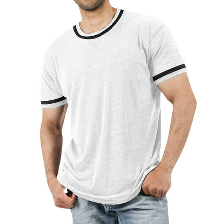 Akiihool Mens T Shirts Casual Men S Letter Graphic Print Short Sleeve T Shirt Summer Tee Top (White L)